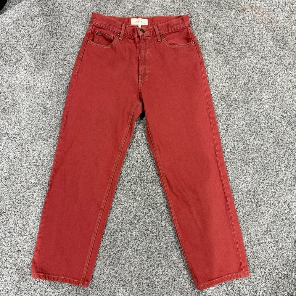 The Great The Billy Jeans Burnt Orange 100% Cotton Mid Rise Straight Women’s 26